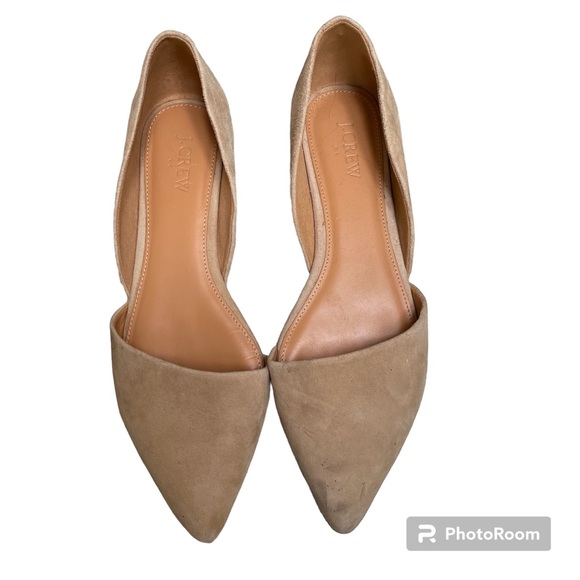 J. Crew Suede Zoe D’Orsay Flats Size 9 in Saddle F5310 - Picture 2 of 8
